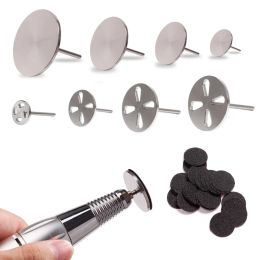 Bits 15/20/25/35mm Stainless Steel Sanding Paper Metal Disc Disc pedicure Rotary Burr Feet File Calluse Sandpaper Nail Drill Bit