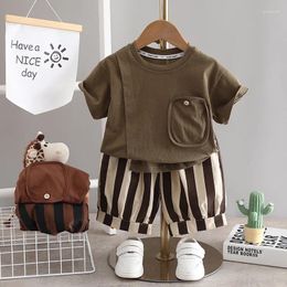 Clothing Sets 2Pcs T-shirt Shorts Set Baby Summer Clothes Fashion Casual Boy Girl Tee Stripe Shirts Suit Outfits Children Costume