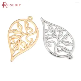 Pendant Necklaces 6PCS 18K Gold Color Brass Drop Tree Leaf Charms Pendants High Quality Diy Jewelry Making Necklace Earrings Accessories For