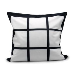 Blank Sublimation Pillow Case Black Grid Heat Transfer Throw Cushion Cover Home Sofa Pillowcases 4040cm New Arrivel1962848