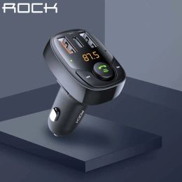 Converters ROCK 36W Fast Charger Bluetooth 5.0 FM Transmitter with 3 USB Charging Ports Support Navigation Multiple Fast Charging Protocols