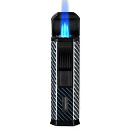 New Three Fire Direct Impact Carbon Fibre Cigar Lighter Torch Kitchen Outdoor Lighter