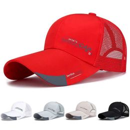 Ball Caps Mens Hat For Fish Outdoor Sports Cap Fashion Line Baseball Cap Mesh Breathable Snapback Hat Long Visor Brim Cap Bone Casquette J240425