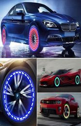 Car LED Lights Solar Energy Auto Wheel Tyre Flash Tyre Valve Cap Neon Daytime Running Lamp Motion Activated External Decoration7687942