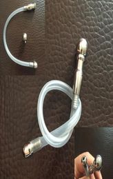 Latest Dual Purpose Male Stainless Steel Soft Silicone Catheter Urethral Sounding Stretching Bead Dilator Stimulate Plug BDSM Sex 3868157