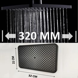 Big Panel Large Flow Supercharge Rainfall Ceiling Mounted Shower Head 360 Rotation High Pressure Abs Thicken Bathroom 240415