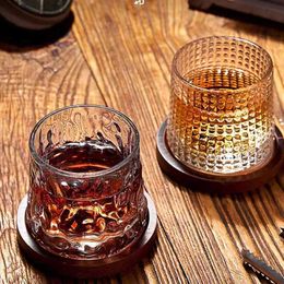 Tumblers Creative whisky glass durable rotating cocktails wine brandy glasses juice tea cups party drinks rollers H240425