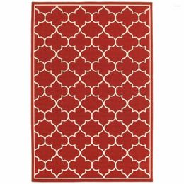 Carpets Indoor Outdoor Area Rug Unique & Durable Red And Ivory Trellis For Living Room Rugs Bedroom Home Decor