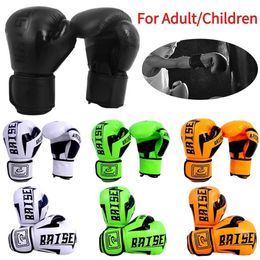 Protective Gear 1 pair of adult professional boxing training gloves PU elastic sparring boxing gloves Childrens Muay Thai Sanda fighting gloves 240424