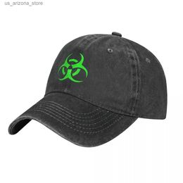 Ball Caps Biohazard Green Cowboy Hat Ball Hat Mens Sun Carnival Womens Golf Clothing Mens Q240425