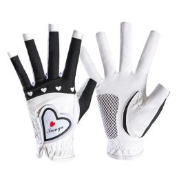 Gloves 1pair Women Golf Gloves Fingerless Soft Sport Gloves Ladies Girl Granules Antiskid Glove Left and Right Hand Elegant Mittens