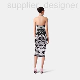 Runway Dresses designer 2024 Spring/Summer New Medusa Dopamine Slim Fit Women's Luxury Feeling Open Back Suspended Strap Pure Desire Style Dress S6UY