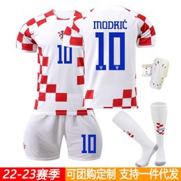 Soccer Sets Tracksuits Mens Tracksuits 2223 Croatia Home and Away National Team Jersey Football Kit 10 Modric World Cup New