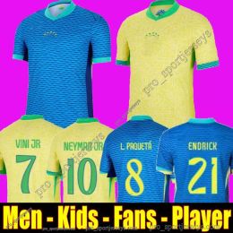 2024 CASEMIRO JESUS BrAZiLs soccer jerseys RICHARLISON Camiseta RAPHINHA PAQUETA VINI JR RODRYGO Brasil maillots football shirt men kids uniform FANS Player