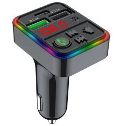 Player F18 New Car MP3 Player With Cigarette Lighter Atmosphere Light Effect PD/QC3.0 Fast Charging Bluetooth Handsfree