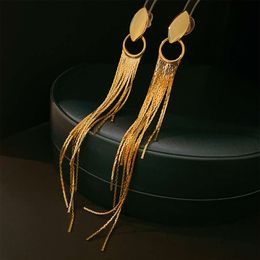 Designer Jewelry Fashion Earring Electroplated Brass Tassel with A High-end Feel Fashion Show Magazine Style Personalized Long Earline Earrings