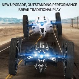 2.4g Jump Car Rc Stunt Bounce Car Equipped With Wifi Hd Camera Flexible Wheel Rotation Led Lights Remote Control Car Toy Gift 240418