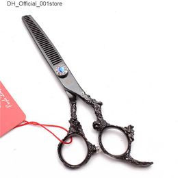 Hair Scissors 9005 55quot JP 440C Purple Dragon Black Professional Hairdressing Scissors Straight Shears Thinning Scissors Salon Hair3022856 Q240425