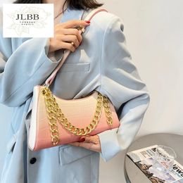 Shoulder Bags Gradient Colour Designer Handbags High Quality Fashion Chains Leather Underarm Baguette Crossbody For Women Sac