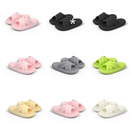 Frete grátis Slippers Produto verão novo designer para mulheres verde branco preto rosa cinza sandálias Fashion-047 Slides planos femininos Gai ao ar livre 67 s