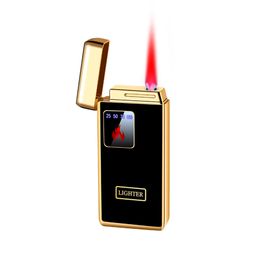 Electricity Blue Flame Ice Plating Digital Display Power Touch Sensor Windproof Jet Cigar Torch Lighter