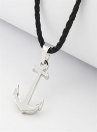 Runda Fashion IP Black Stainless Steel Sailor Anchor Pendant Necklace for Men Jewellery with Nylon Rope 201013239C6811891