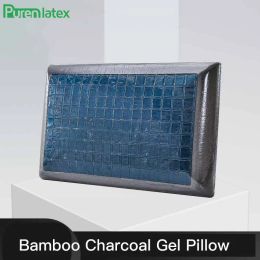 Pillow PurenLatex 50x30x10cm and 60x30x12cm Bamboo Charcoal Gel Pillow Summer Cooling Pillow Prevented For Cervical Vertebra Healing