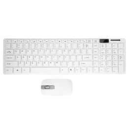 Mice Wireless Slim White Keyboard + Wireless Optical Mouse Set For PC And Laptop