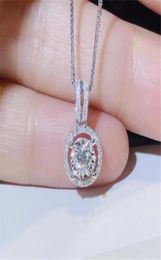 2021 Top Sell Luxury Jewelry Circle Pendant 925 Sterling Silver Round Cut White Topaz CZ Diamond Gemstones Eternity Party Women We4331877