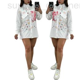 Kvinnors blusar Skjortor Designer Q6194 Summer Fashion Digital Colorful Printed Casual Shirt (inklusive fickor) LM0I