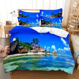 sets Beach, Blue Sky Bedding Set Seaside Duvet Cover Set 3d Bedding Bed Linen Queen Size Bedding Set Fashion Design Bedding Set