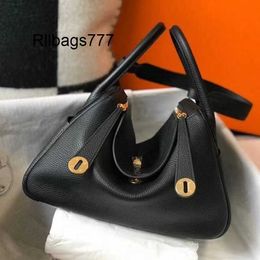 Luxury Bag Lind L Top Layer Cowhide Lind Bag Lind26cm Doctor Bag Togo Leather Lychee Pattern Genuine Leather Womens Bag