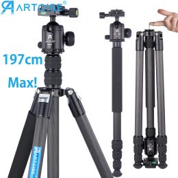 Tripods Carbon Fiber Tripod for Camera Mobile Phone Holder Smartphone Stand Cellphone Professional Tripod Dslr Monopod Max 197cm AS35C