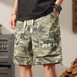 Men's Shorts Military Cargo Men Camouflage Outwear Lightweight Army Bermuda Elastic Waist