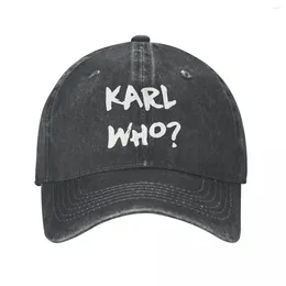 Ball Caps Vintage Karl Who Slogan Baseball Cap Unisex Style Distressed Denim Headwear Swag Outdoor Running Golf Hat