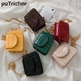 Shoulder Bags Mini Small Square Flap Bag Brand Fashion Quality PU Leather Women's Handbag Crocodile Pattern Chain Messenger