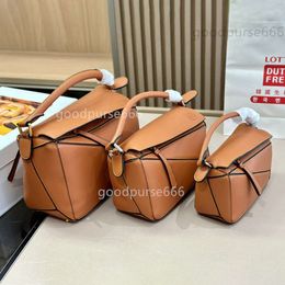 Girl Spain Shoulder Small Geometric Lady Bag Sizes Loe Shoulder Purse Bags Leather Mini Designer Spliced Soft Women's Crossbody Puzzle Pillow High Version PJM9