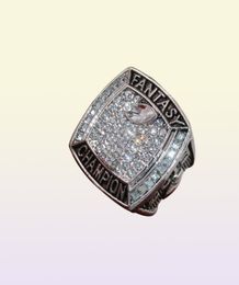 USA Size 8 To 14 Factory Wholesale Price 2019 Silver Fantasy Football ship Ring With Wooden Display Box For Fans 8535333