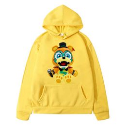 Men's Hoodies Sweatshirts Bear Rabbit Game Kawaii Sweatshirt boys anime hoodie Jacket pullover FNAF Fleece Hoodies y2k sudadera kids clothes girls gift 240424