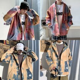 Tie-dyed Privathinker Korean Style Men Hoodies Autumn Fashion Men's Hooded Outerwear New Colorful Male Sweatshirts Clothing 201020 's