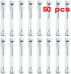 50Pcs Acrylic Ballpoint Pen Case Holder Gift Box Empty Single Display Storage Cylinder Tube Pens Containers