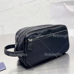 nylon designer cosmetic women pouch pouch make up pouch luxury black cosmetic bag large capacity zipper men travelling toilet bag makeup bags with dust bag