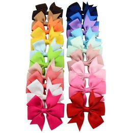 Cute Colorful Bow Elegant Hair Clip Child Grosgrain Ribbon Hairgrips Hairpin Headwear Girl Hair Accessories Wholesale