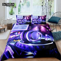 sets Home Living Luxury 3D DJ Earphone Bedding Set Music Duvet Cover Pillowcase Queen and King EU/US/AU/UK Size Comforter Bedding