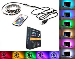 TV Background LED Strip Lighting 30LEDsm DC5V USB SMD5050 RGB With Mini and 17Key RF Controller 50cm 1m 2m Set2961428
