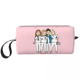 Storage Bags Cartoon Ladies Doctors Printed Cosmetic Bag Women Cute Big Capacity Makeup Case Beauty Toiletry