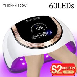 Dryers 60Leds Nail Drying Lamp for Manicure 4 Mode Nail Polisher Dryer with LCD Display Professional UV lamp for Nail Art Salon