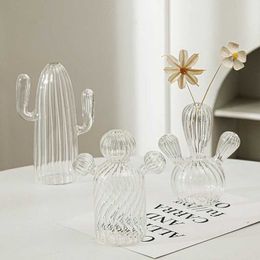 Vases Cactus Glass Vase Decorative Flower Glass Vases for Flowers Plant Hydroponic Flower Bottle Vase Decoration Home Room Decor