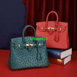 Bk 2530 Handbags Ostich Leather Totes Trusted Luxury Bags South African Ostrich Skin Womens Bag Leather Bag Womens Fashion Trend Small Platin have logo HB9N4C