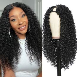 Wigs V Part Wig Synthetic Hair Wigs Afro Kinky Curly V Part Hair Heat Resistant Wigs For Black Women Daily Wigs 1230 inch Daily Use